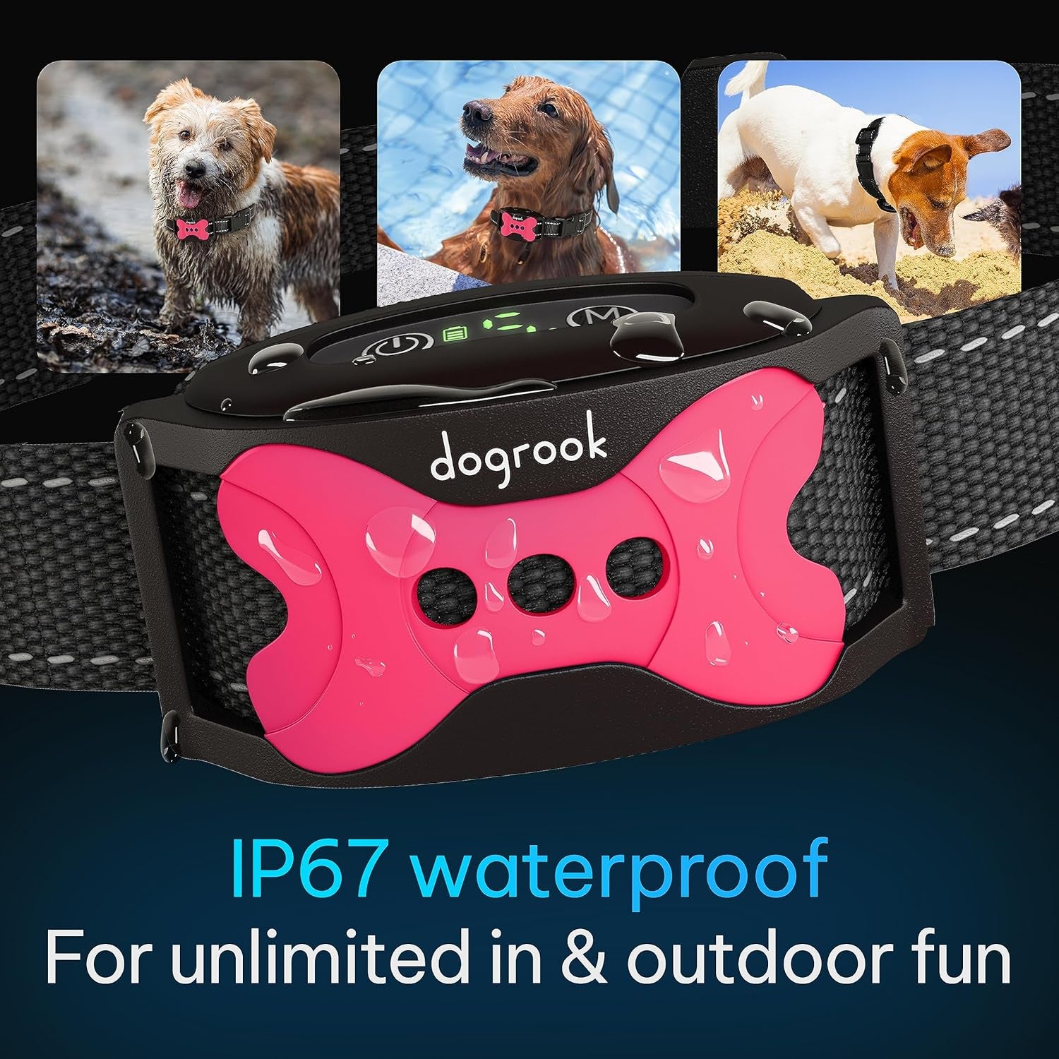 Dog Bark Collar - Rechargeable Smart anti Barking Collar for Dogs - Waterproof No Shock Bark Collar for Small/Medium/Large Dogs - anti Bark Collar for Dogs with 5 Sensitivity Levels