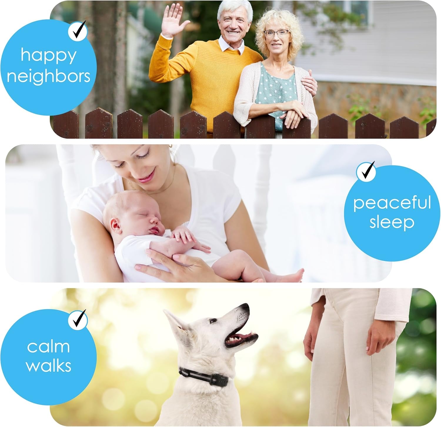 Dog Bark Collar - Rechargeable Smart anti Barking Collar for Dogs - Waterproof No Shock Bark Collar for Small/Medium/Large Dogs - anti Bark Collar for Dogs with 5 Sensitivity Levels